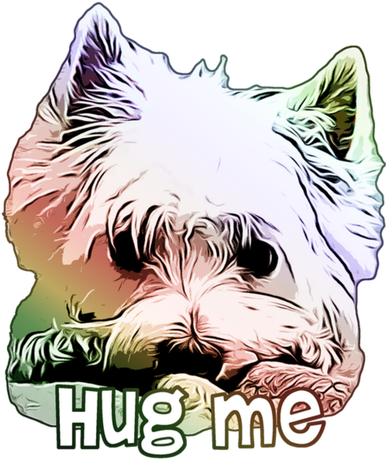 Nadruk Damska Hug Me Przytul mnie Westie West Highland White Terrier - Przód