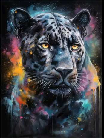 Nadruk Czarno-kolorowy tygrys - Przód