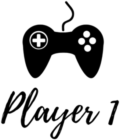 Nadruk Player 1- wersja męska (Dokup player 2 by stworzyć zestaw dla par) - Przód