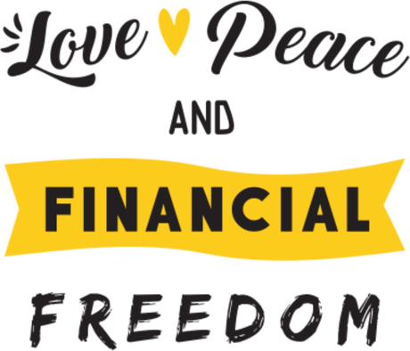 Nadruk Love, peace and financial freedom - Przód